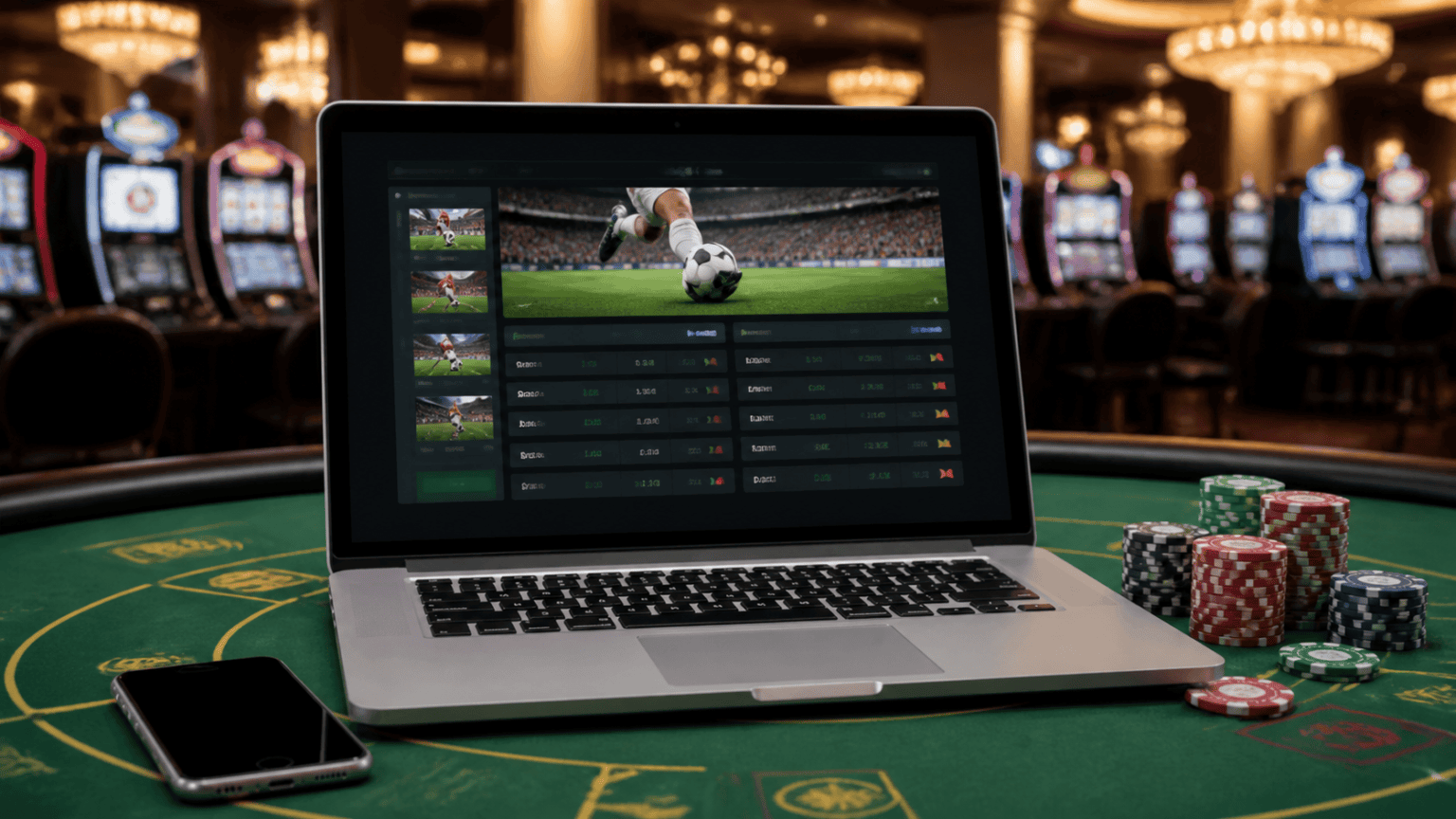 Best Sports Betting Sites Singapore: A Practical Guide Sports betting laptop with odds screen and casino chips