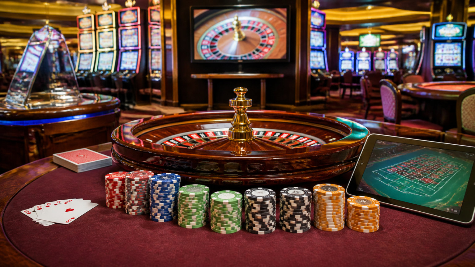 オンライン カジノ 本人 確認 不要とは?利用前に知っておきたい基本と注意点 Casino gaming table with chips and cards for online casino Malaysia topic
