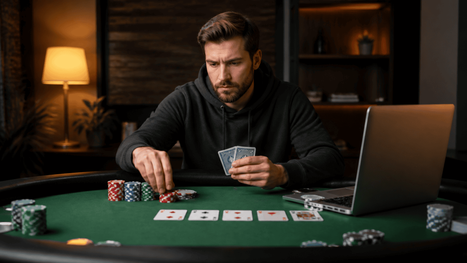 Poker Online: Practical Tips for Smarter Play Poker chips and cards on a casino-style online poker table